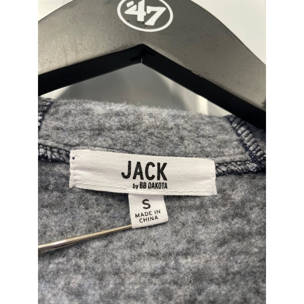 Jack By BB Dakota Coat Size Small Snap Front Long Sleeve Hooded Jacket Blue Cozy - Picture 3 of 7